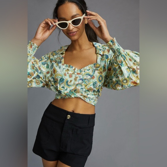 Anthropologie Twist Crop Top Set Size SM - Picture 6 of 16